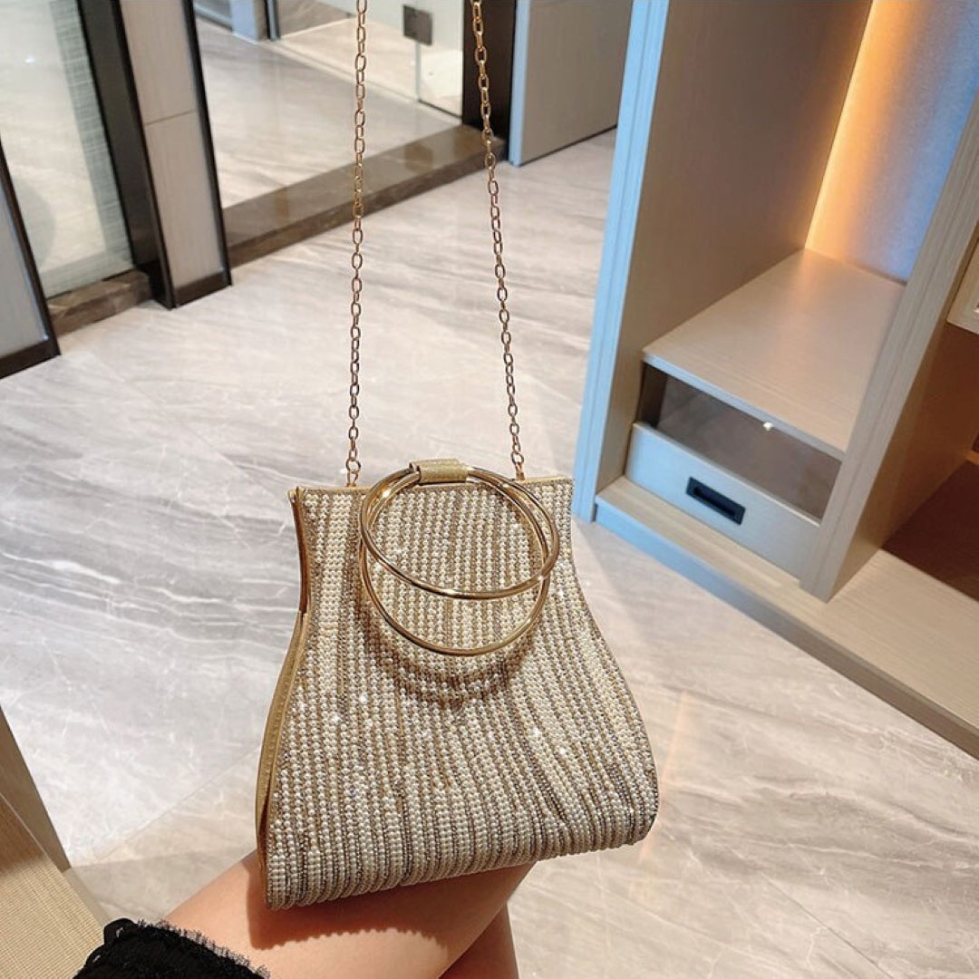 Golden Crystal Handbag – FIORENE