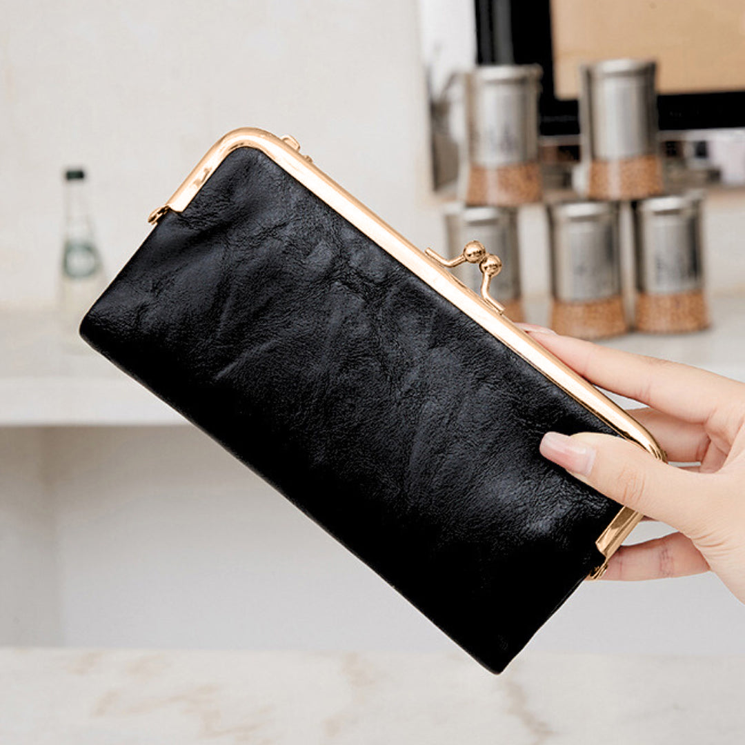 Velvet Noir Kisslock Wallet – FIORENE