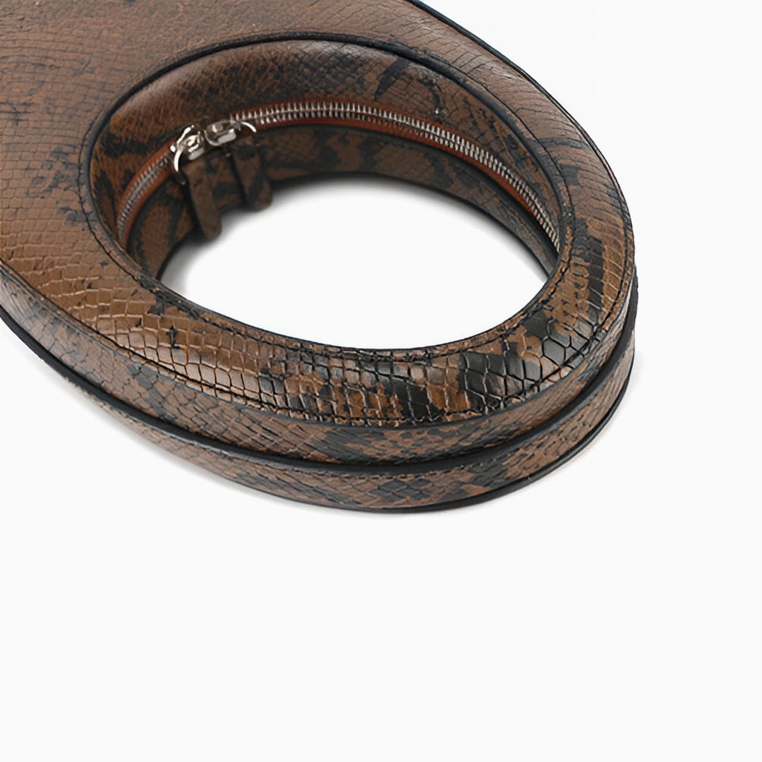 Snake Print Sculpted Handbag - FIORENE