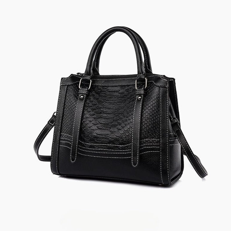 Onyx Serpent Texture Tote Bag – FIORENE