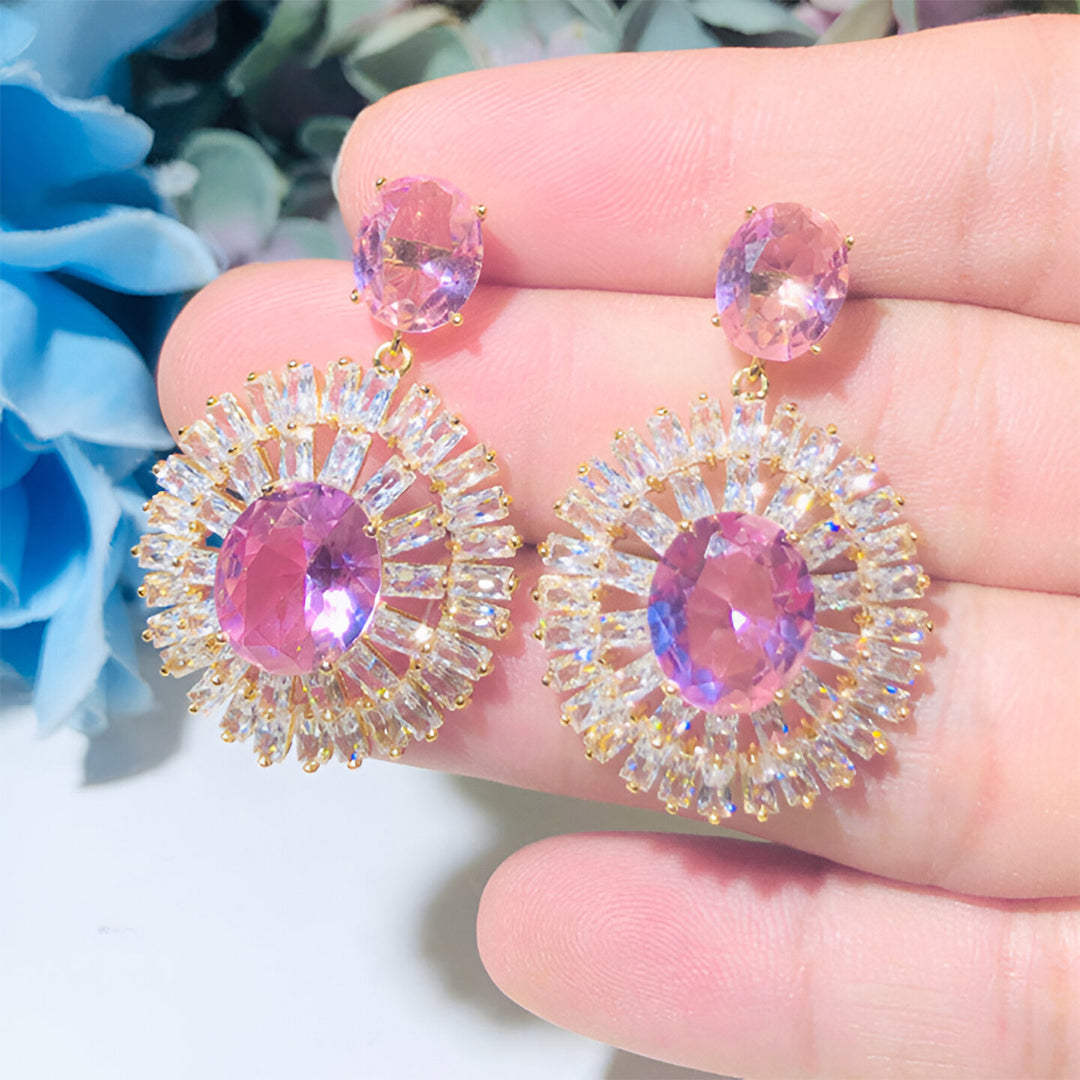 Radiant Rosé Halo Earrings – FIORENE