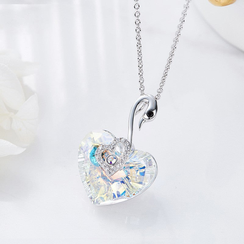 Swanlake Crystal Heart Pendant – FIORENE