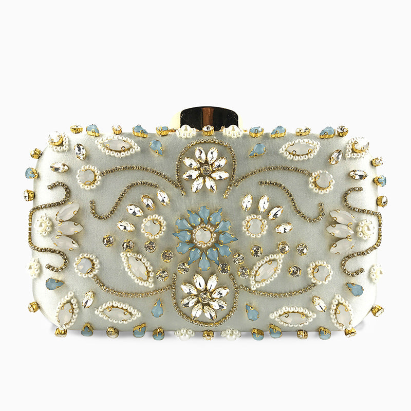 Maristella Embellished Bloom Clutch – FIORENE