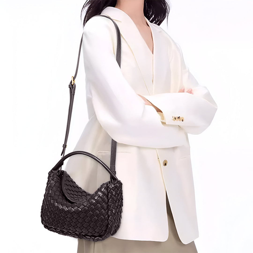 Woven Leather Handbag - FIORENE