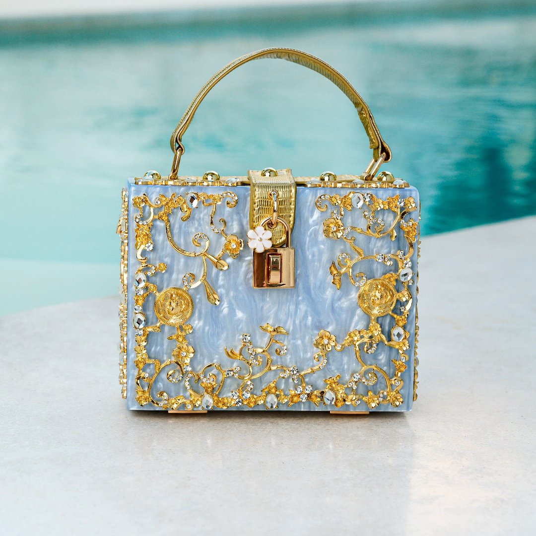 Aqua Baroque Bloom Handbag – FIORENE