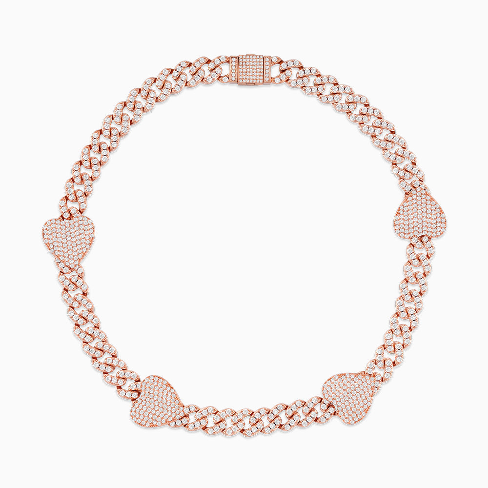 Golden Heart Diamond Chain Necklace - FIORENE