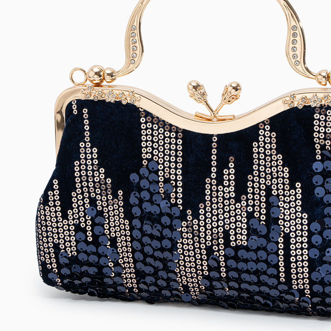 Midnight Sequin Flame Clutch – FIORENE