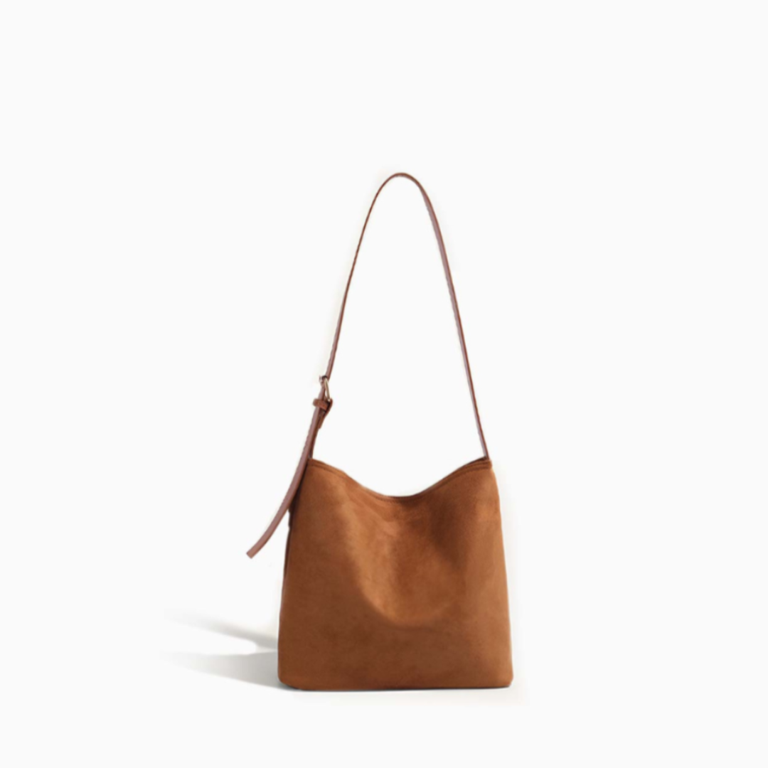 Mocha Suede Crossbody Bag – FIORENE