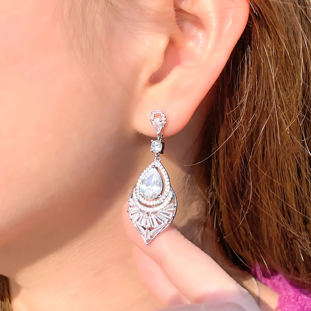 Crystal Veil Drops Earrings – FIORENE