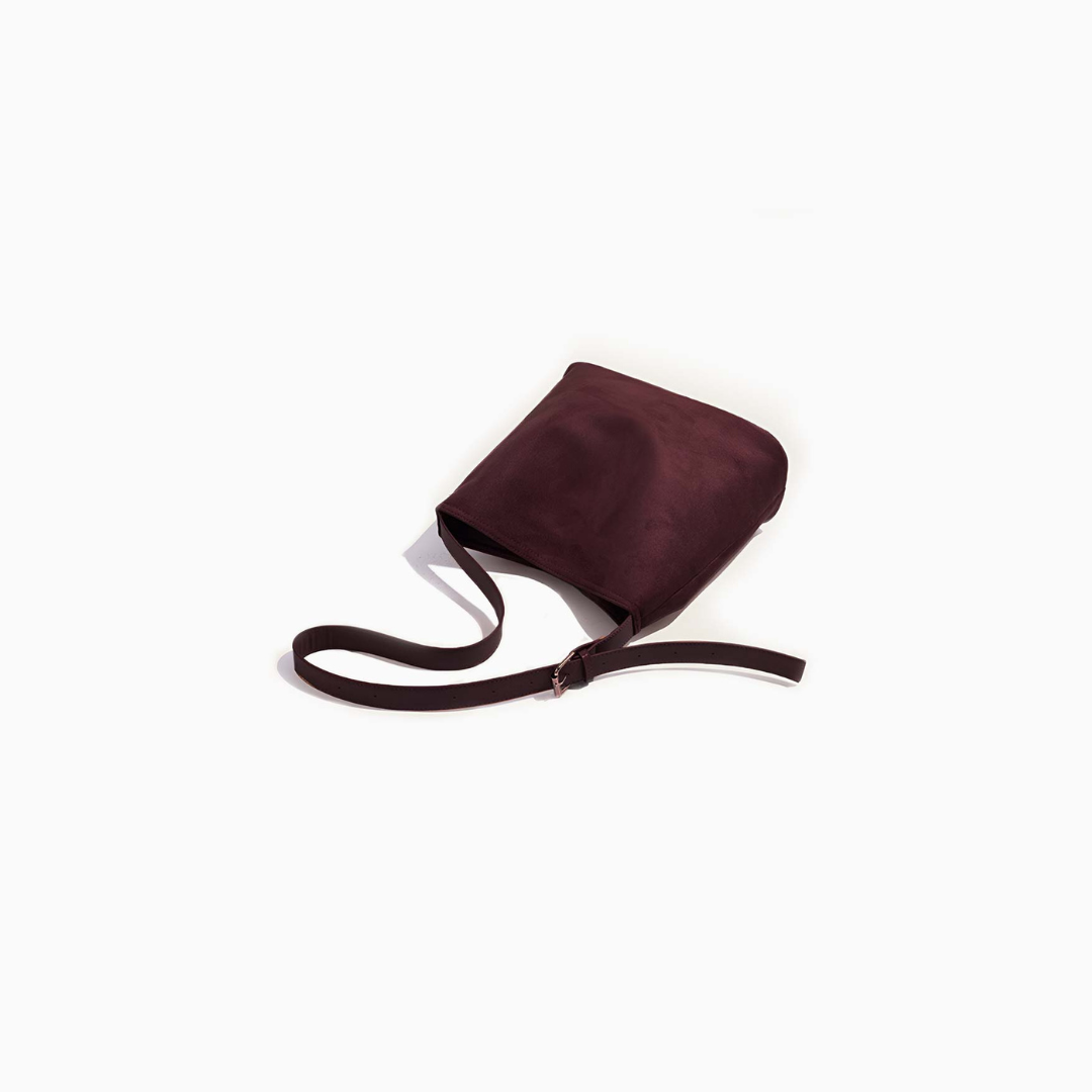 Mocha Suede Crossbody Bag – FIORENE