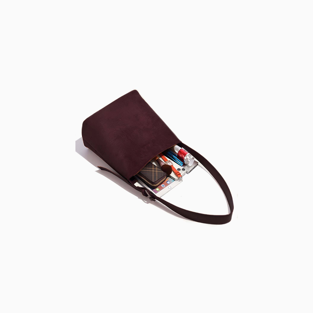 Mocha Suede Crossbody Bag – FIORENE