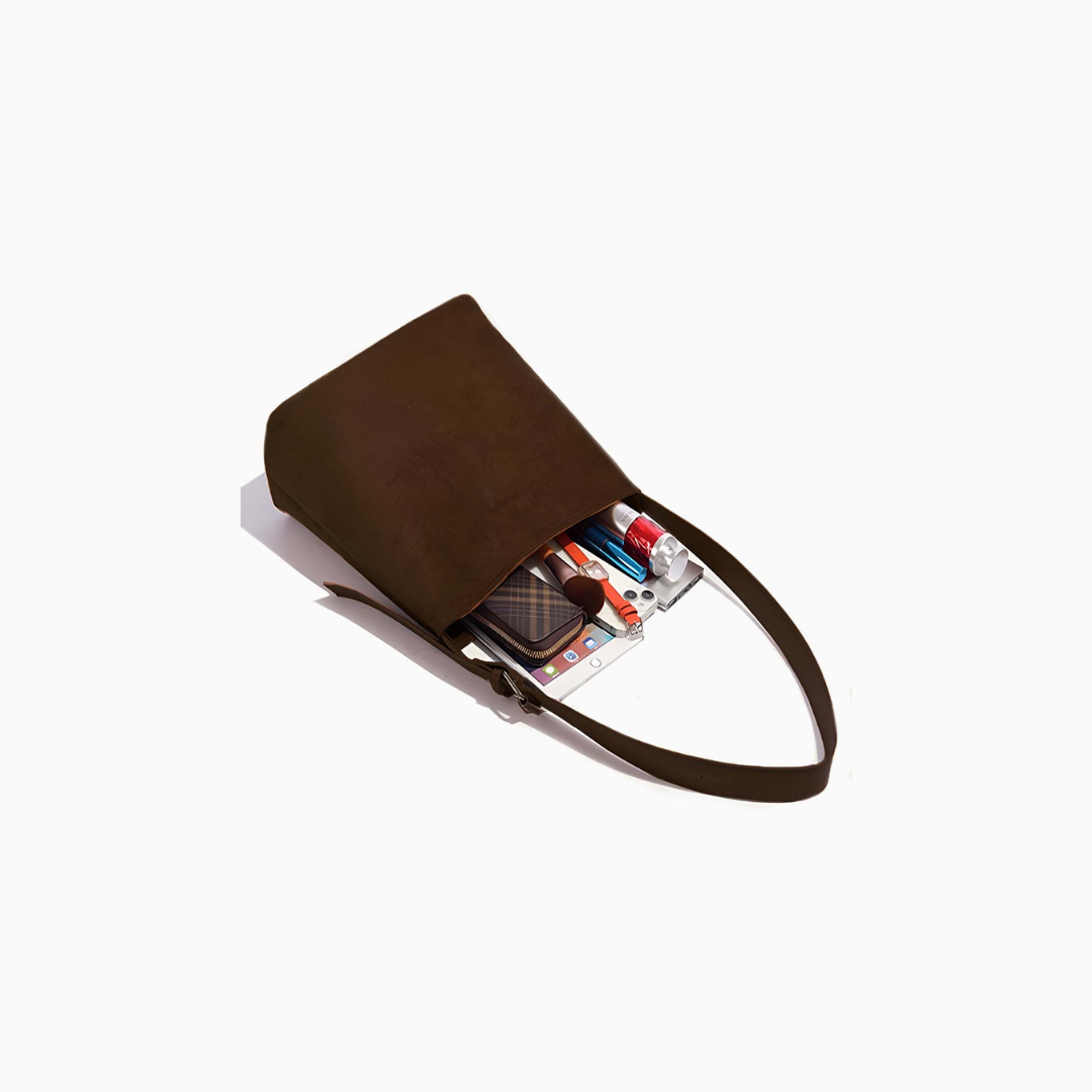 Mocha Suede Crossbody Bag – FIORENE