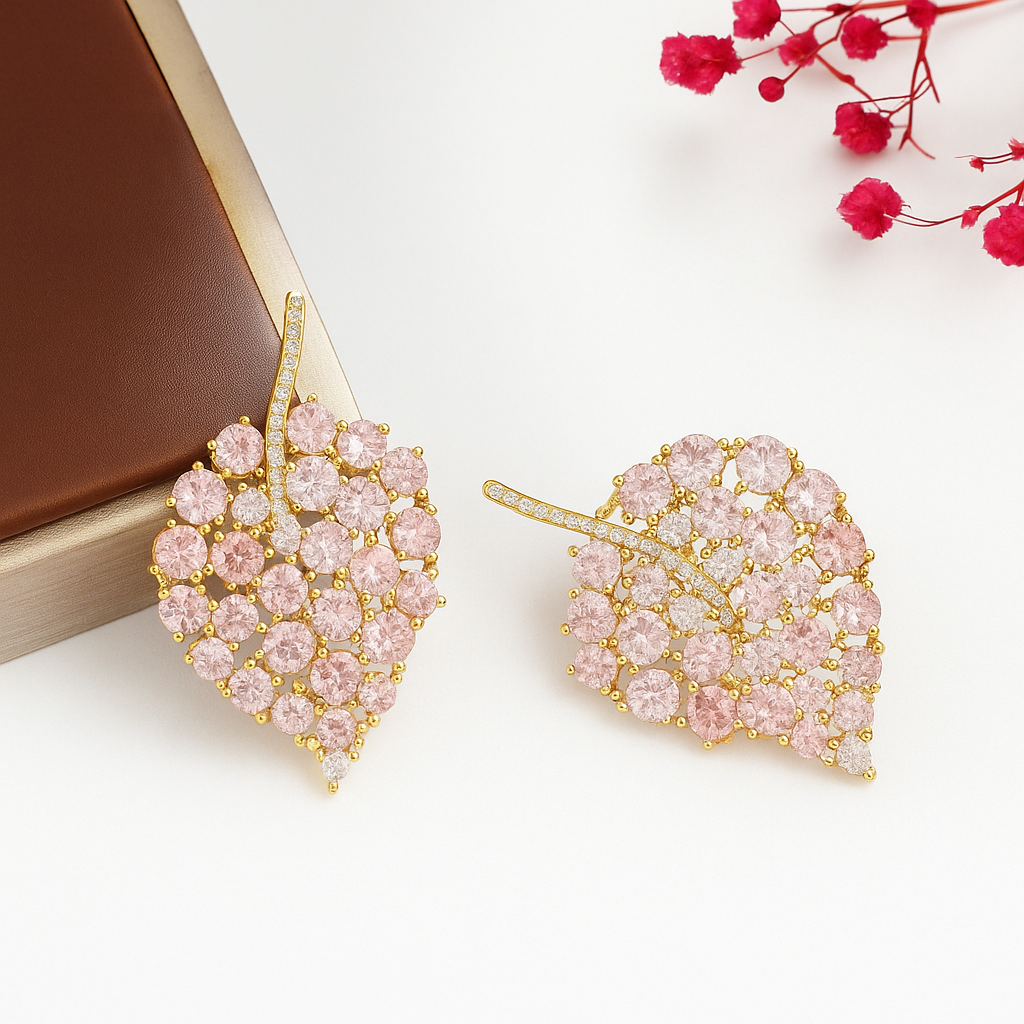 Blush Golden Petal Earrings – FIORENE