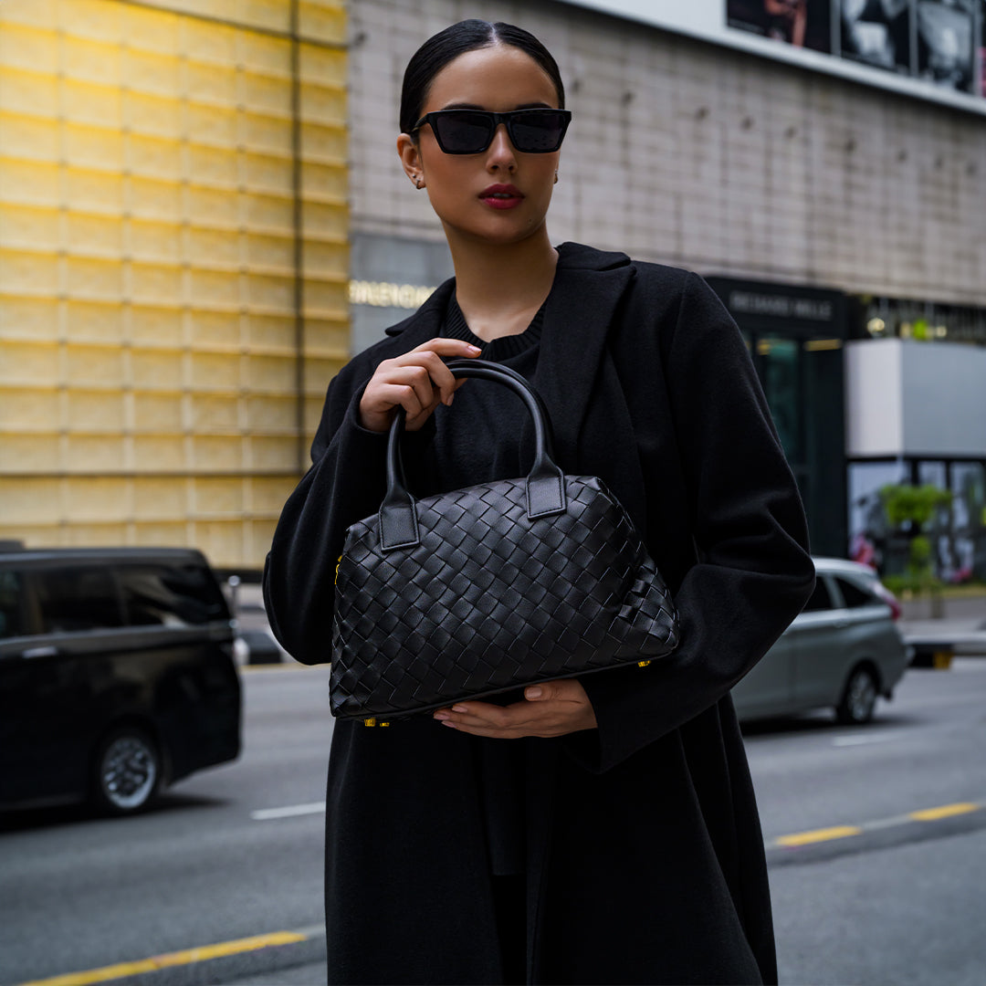 Noir Woven Handbag – FIORENE