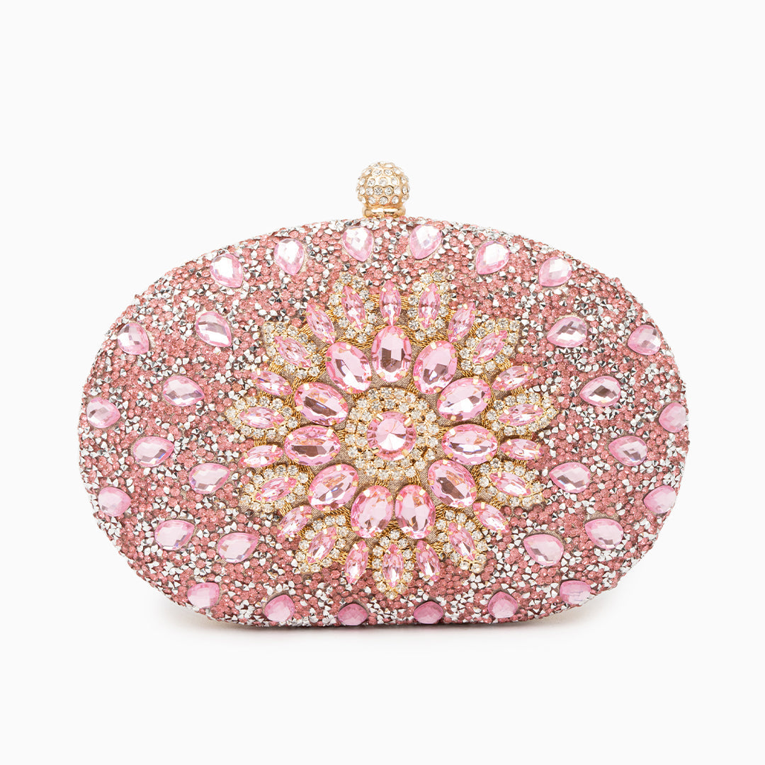 Rosé Blossom Crystal Clutch – FIORENE