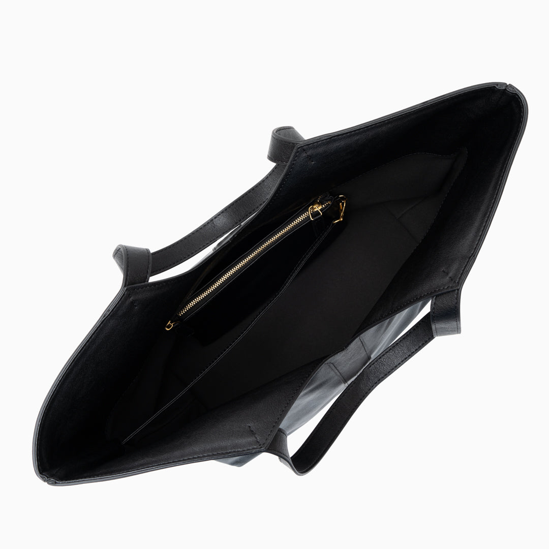 V-Cut Sleek Leather Tote Bag – FIORENE