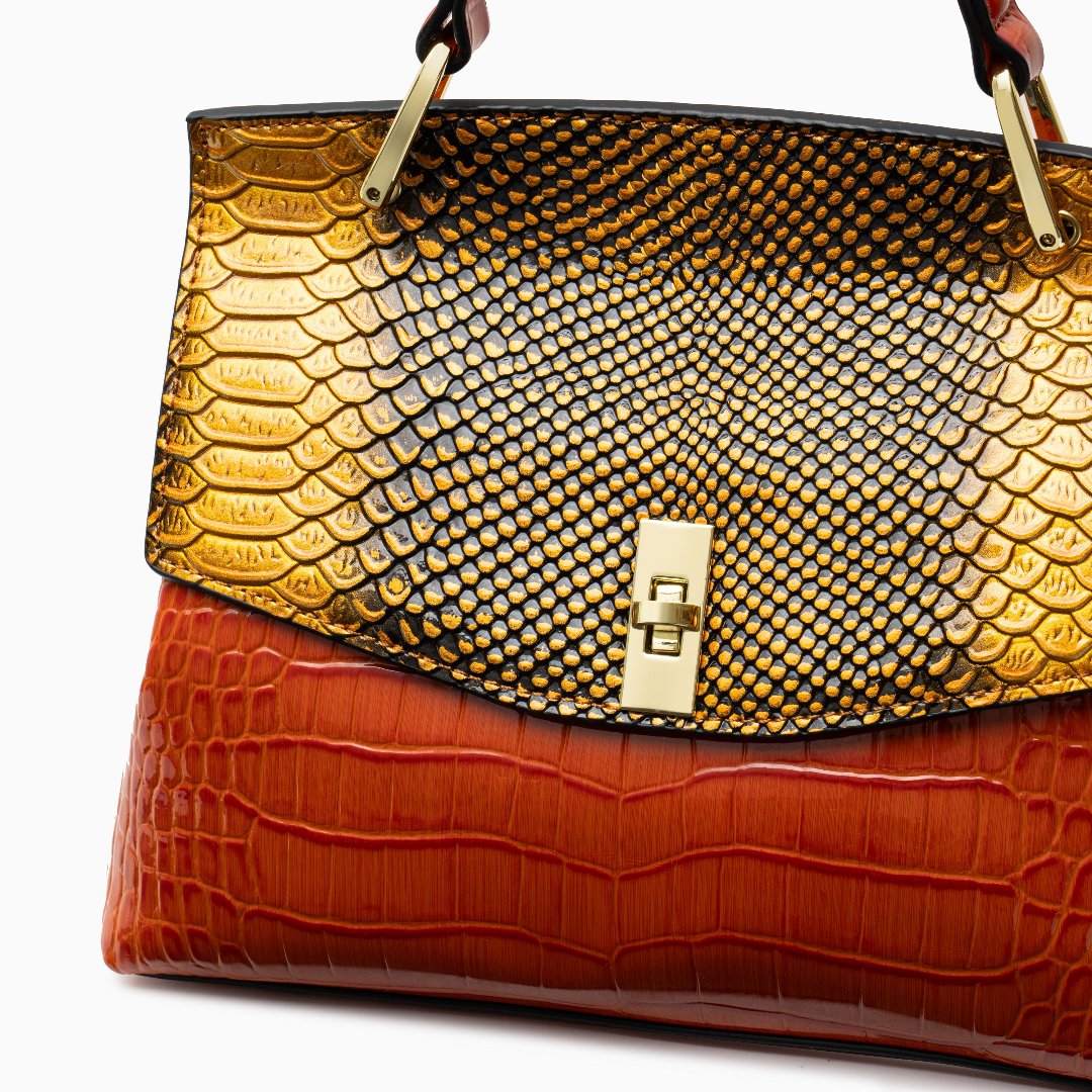 Amber Sunset Python Shoulder Bag – FIORENE