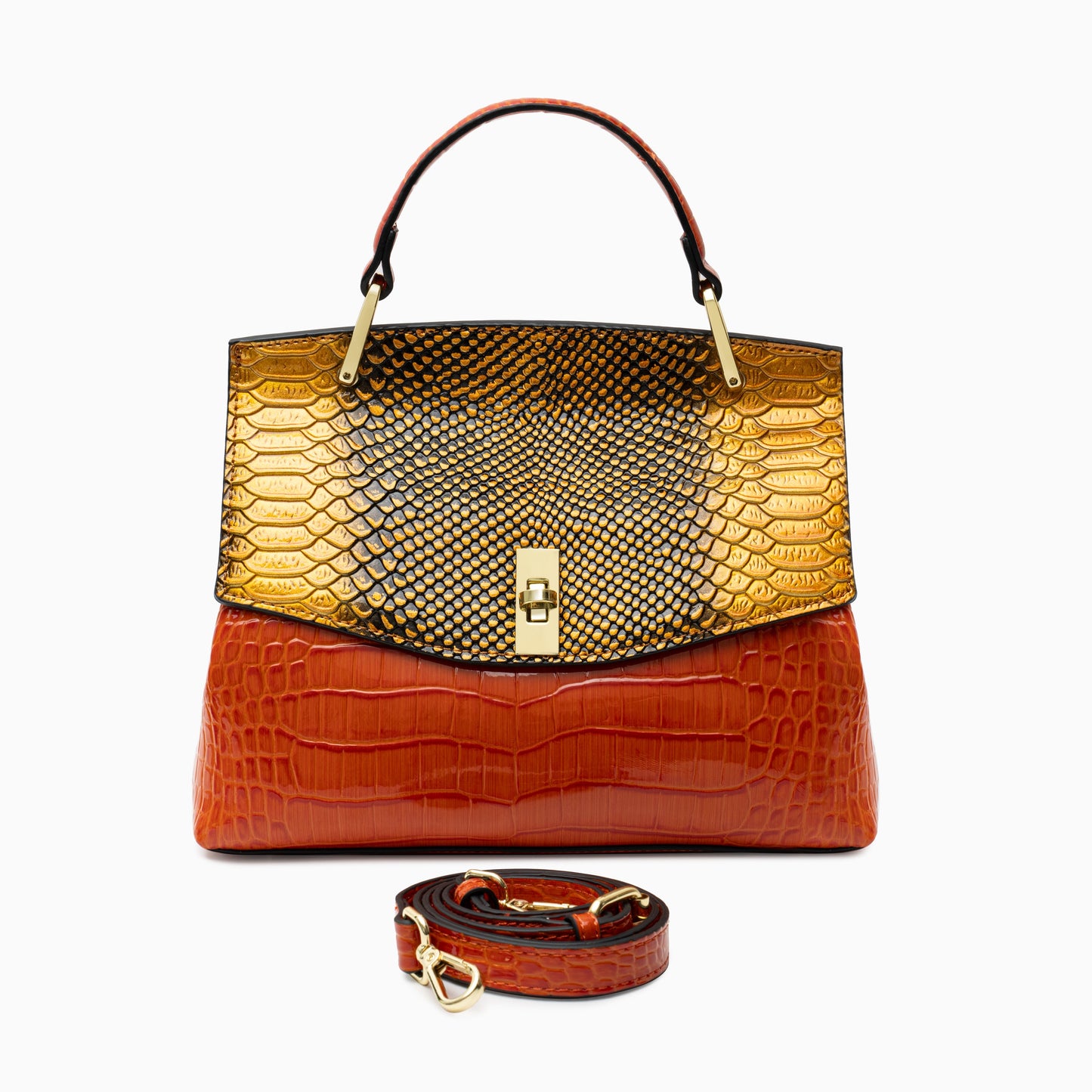 Amber Sunset Python Shoulder Bag – FIORENE