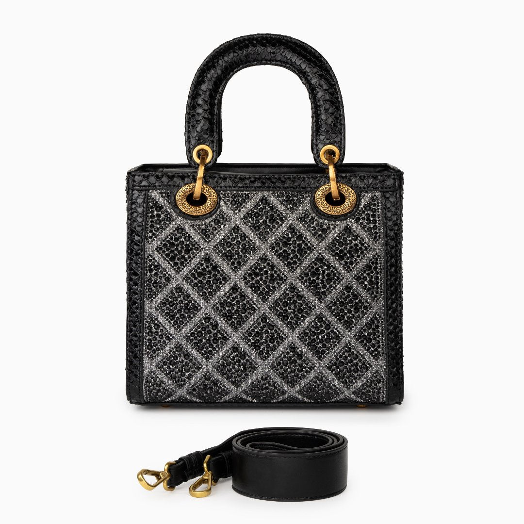 Golden Lattice Gem Handbag – FIORENE