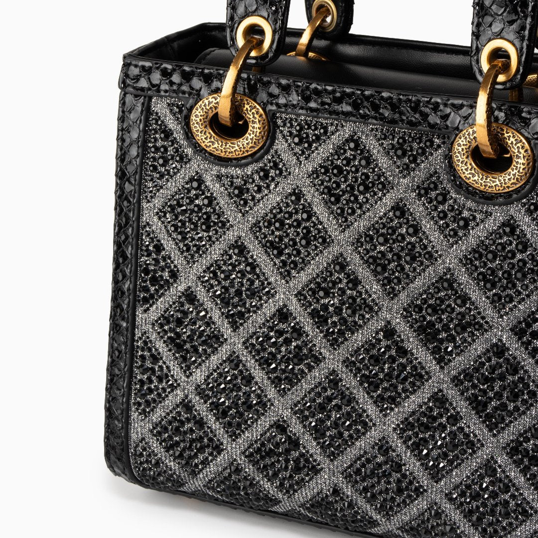 Golden Lattice Gem Handbag – FIORENE