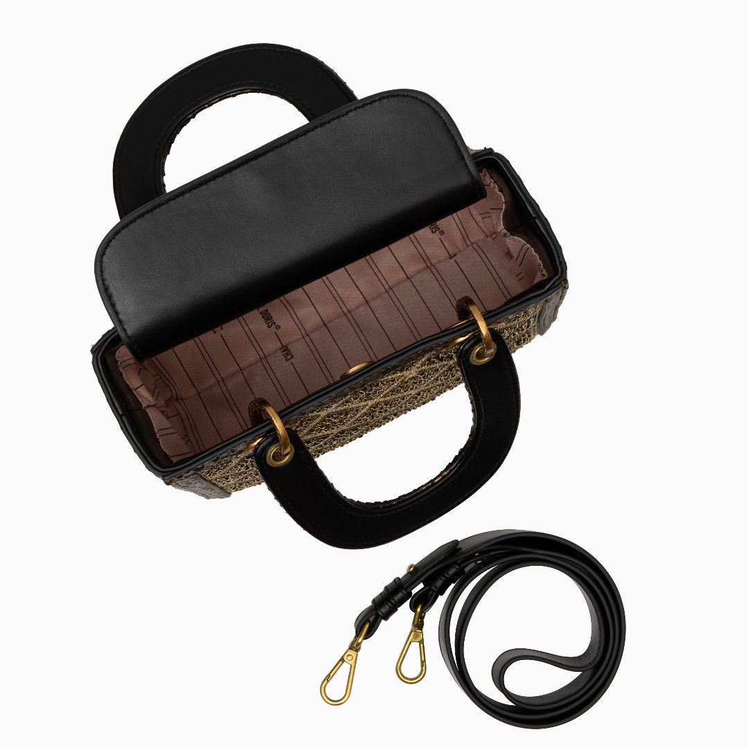 Golden Lattice Gem Handbag – FIORENE