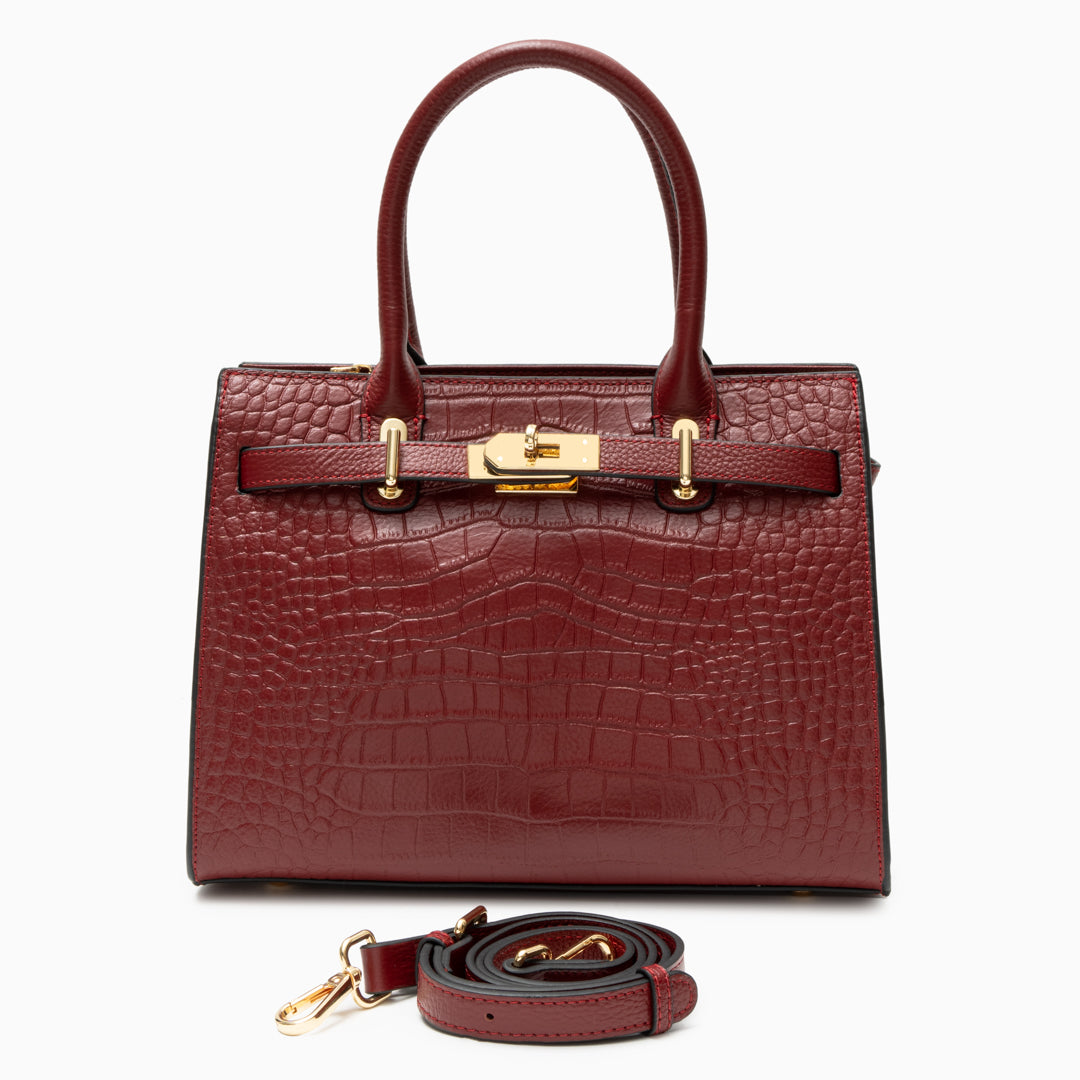 Bordeaux Croco Elegance Tote Bag – FIORENE