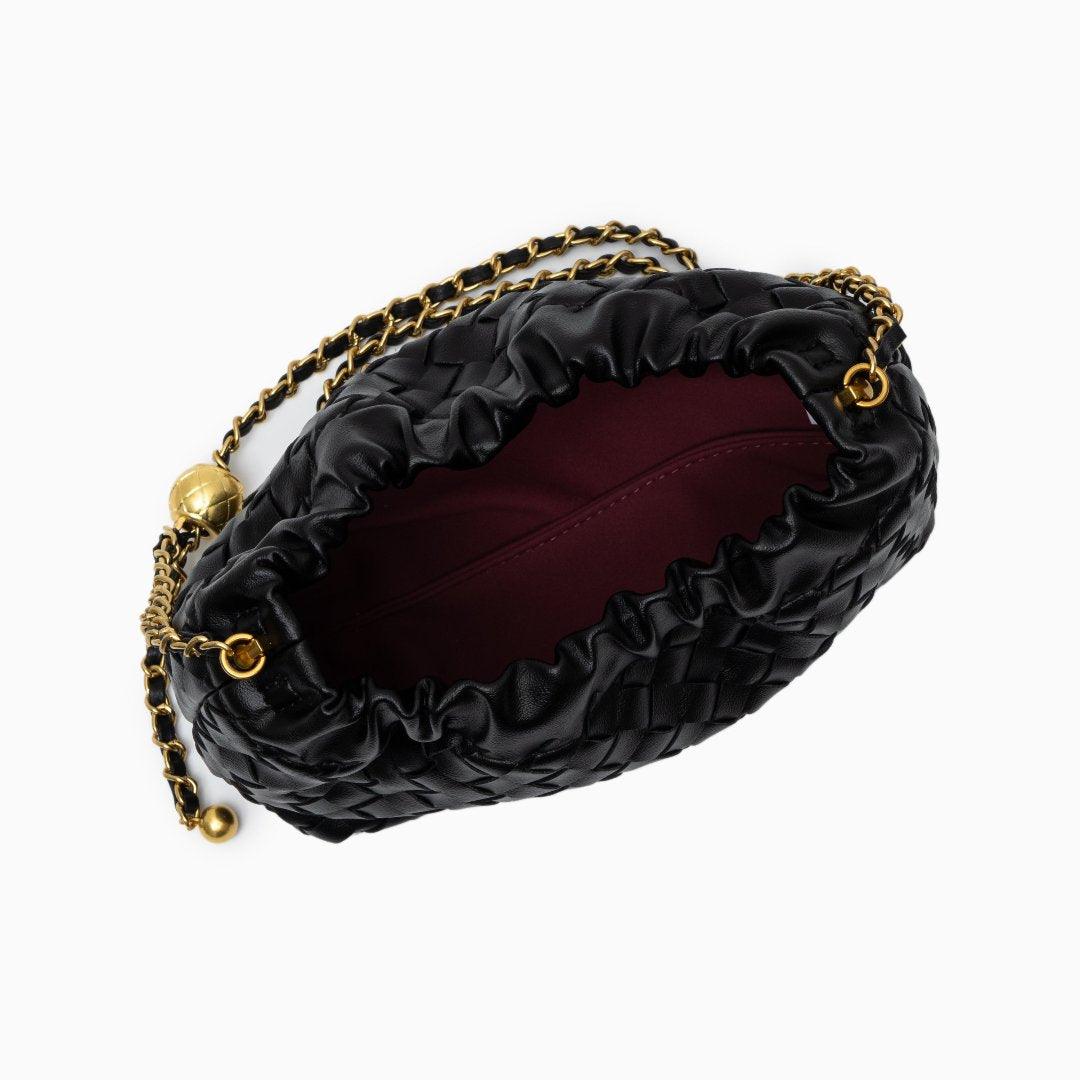 Crimson Lattice Chain Shoulder Bag – FIORENE
