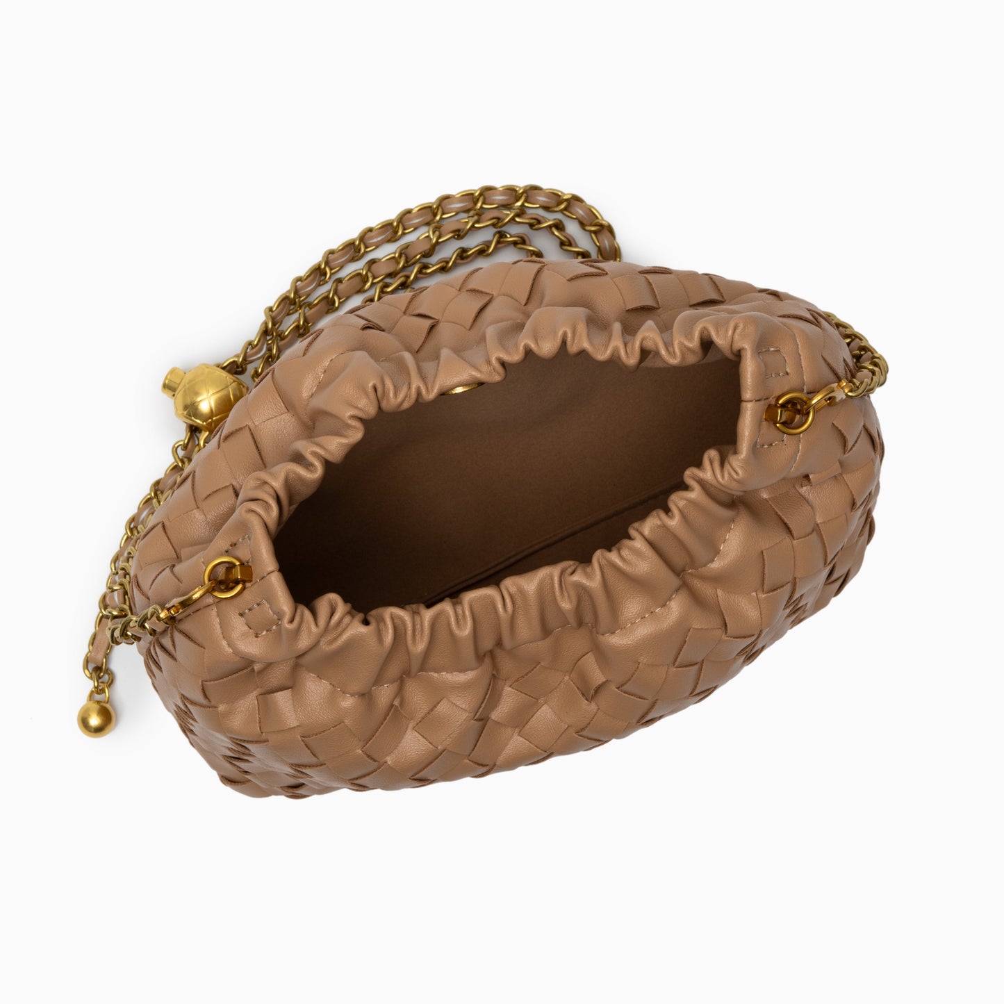 Crimson Lattice Chain Shoulder Bag – FIORENE