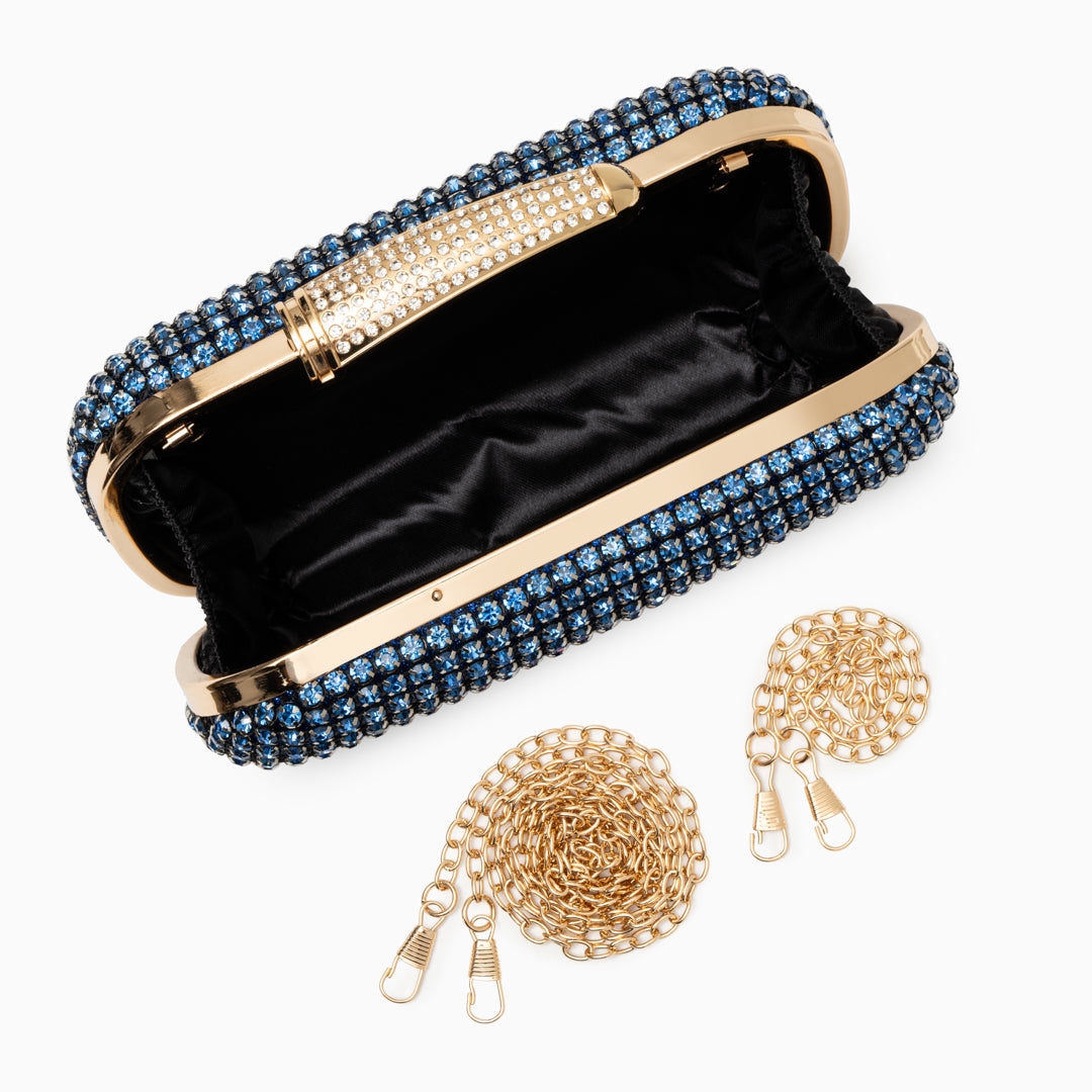 Blue Crystal Gleam Clutch – FIORENE