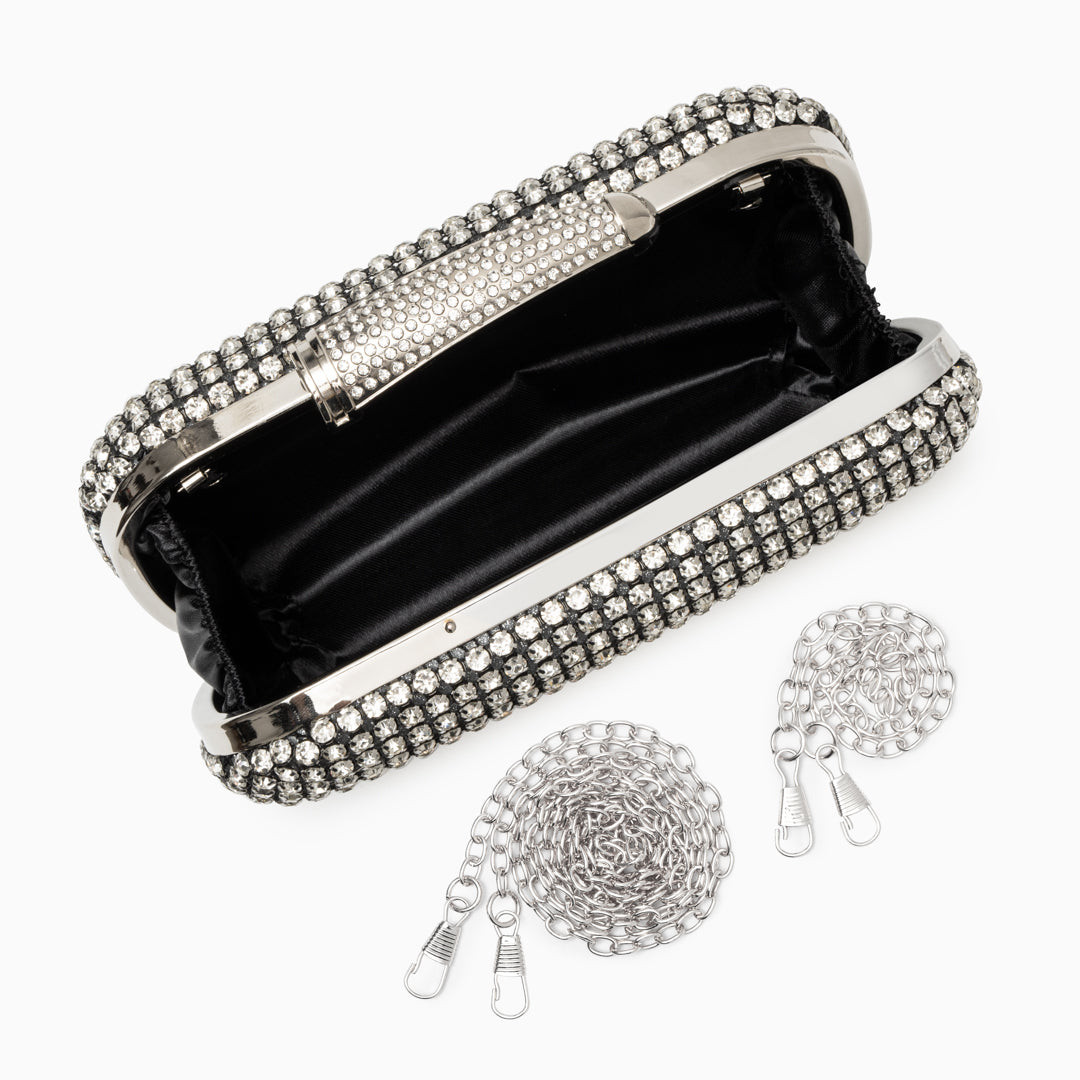 Noir Crystal Clutch – FIORENE