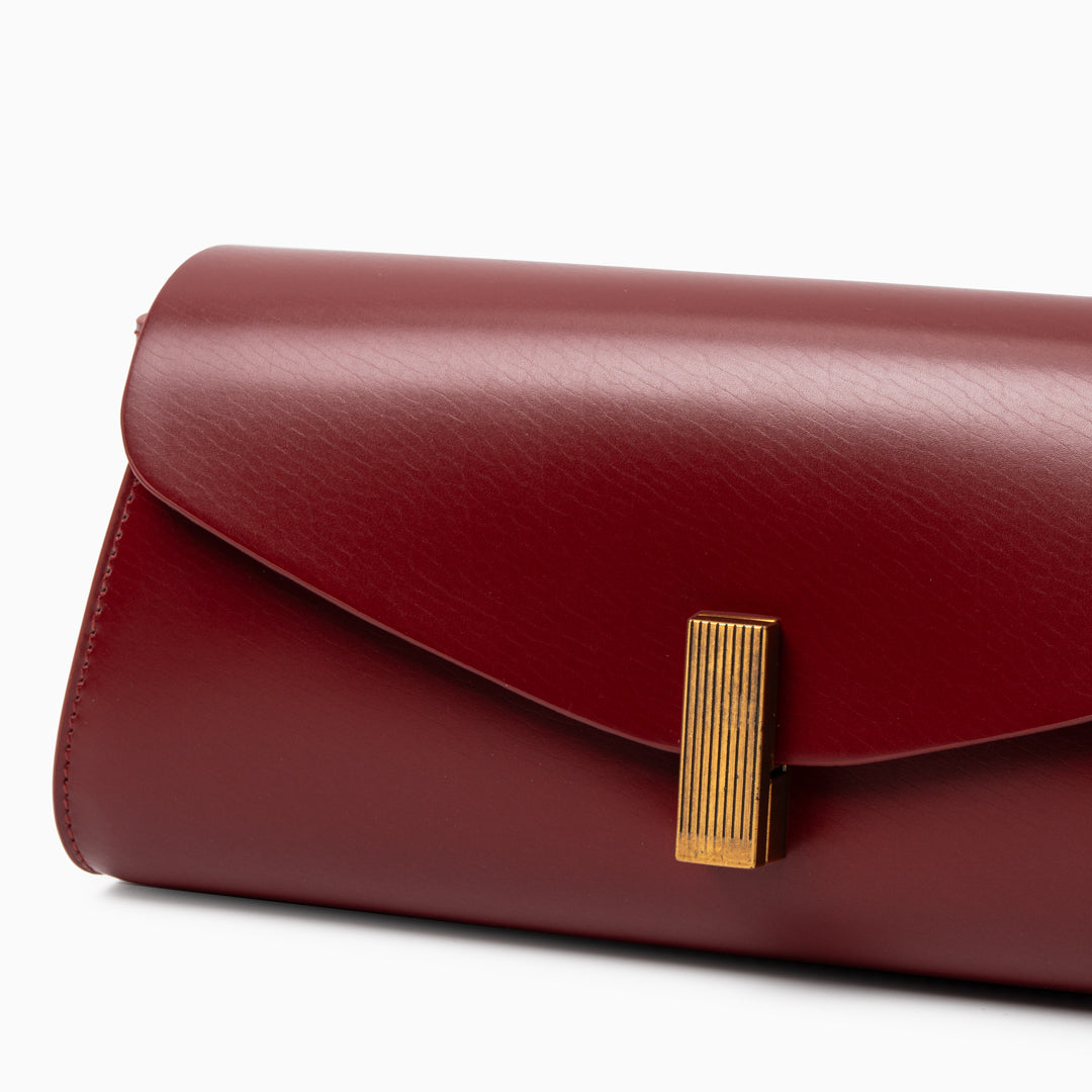 Classic Elegance Clutch with Gold Bar - FIORENE