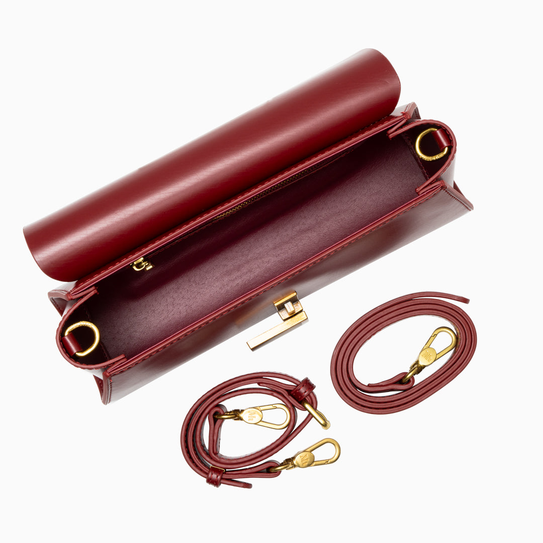 Classic Elegance Clutch with Gold Bar - FIORENE