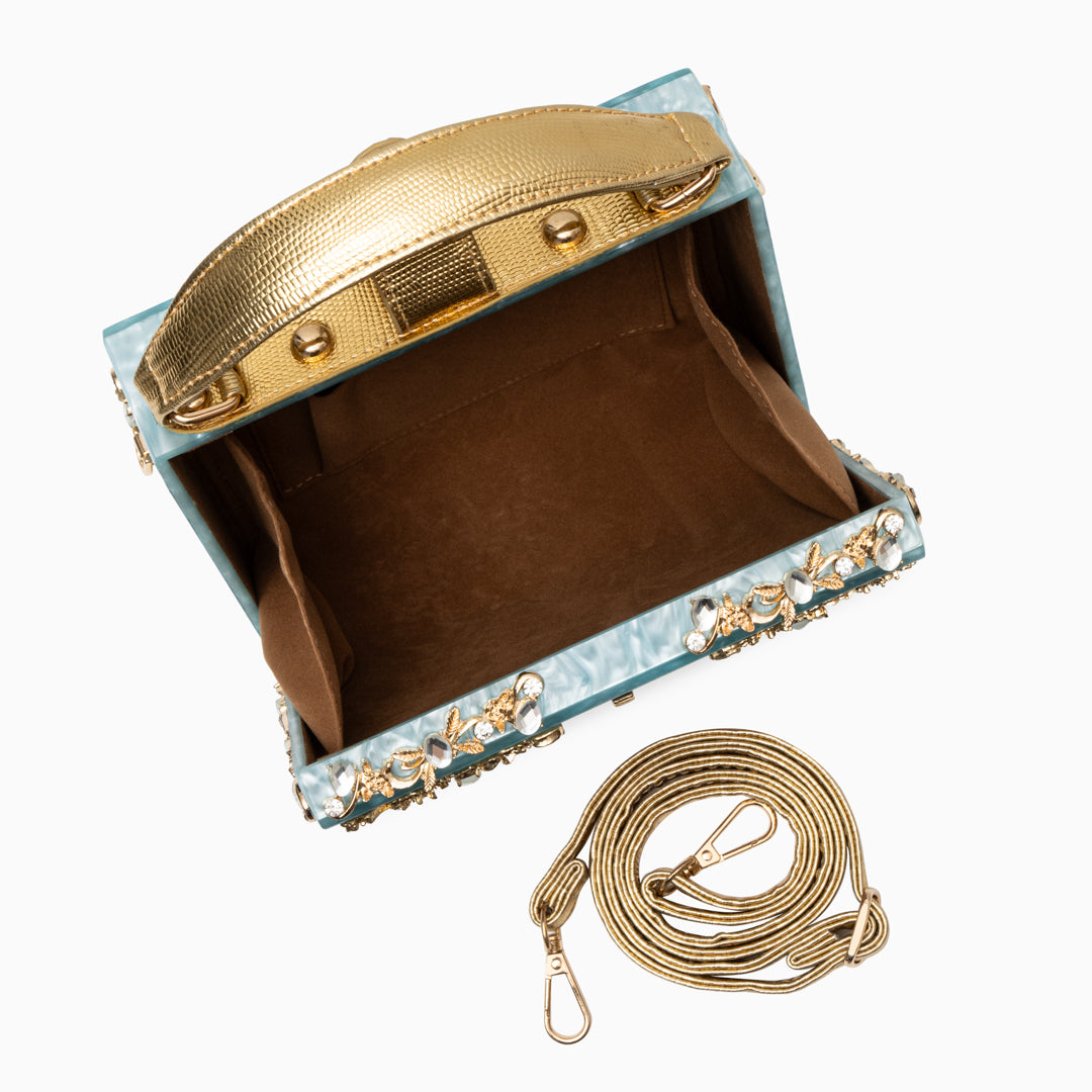 Aqua Baroque Bloom Handbag – FIORENE