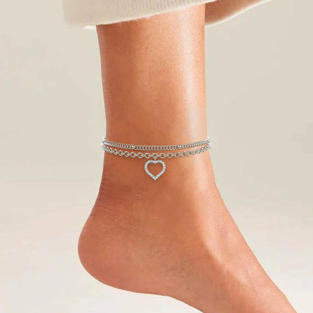 Lucente Heart Anklet – FIORENE
