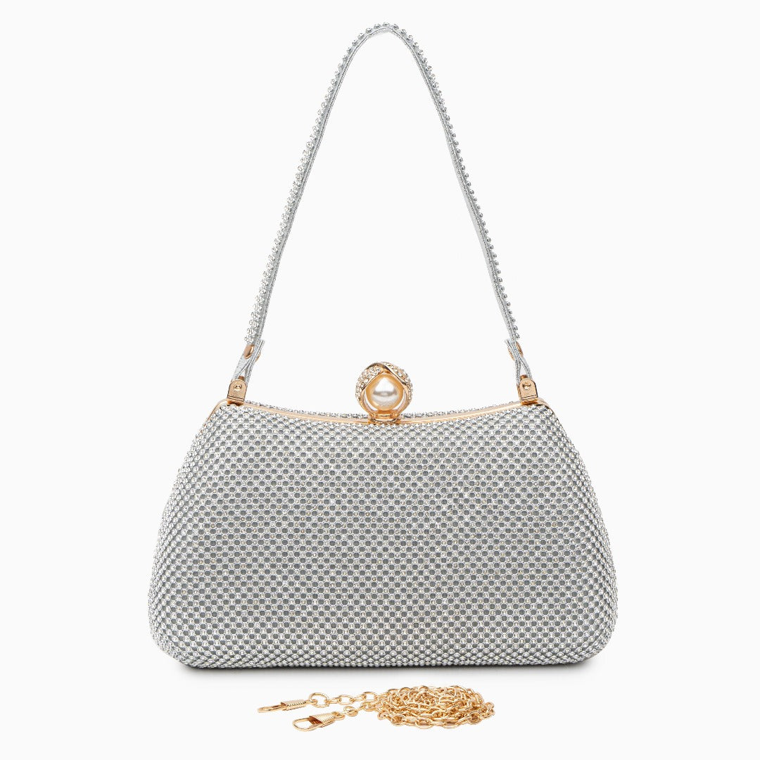 Silver Symphony Pearl Clutch – FIORENE