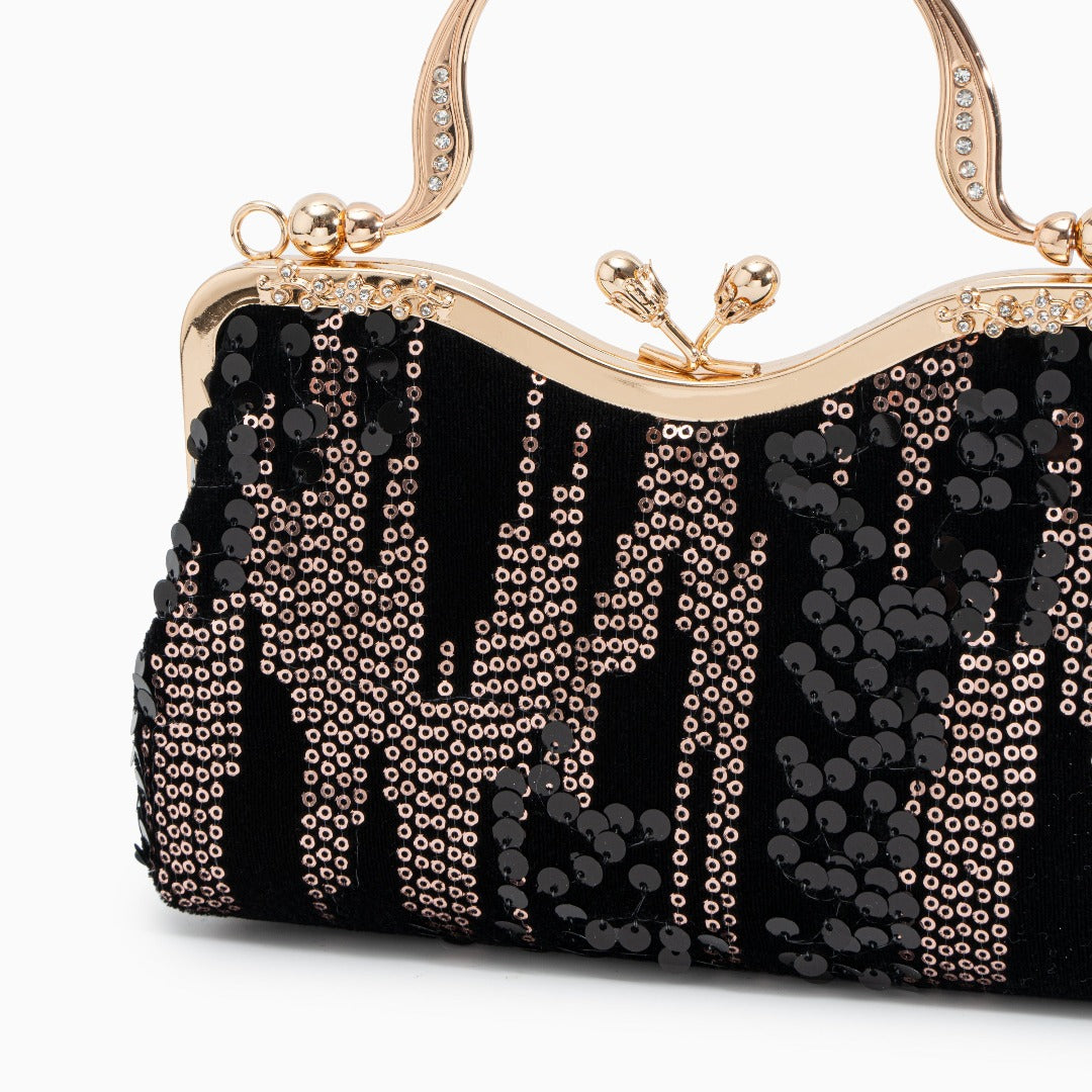 Midnight Sequin Flame Clutch – FIORENE