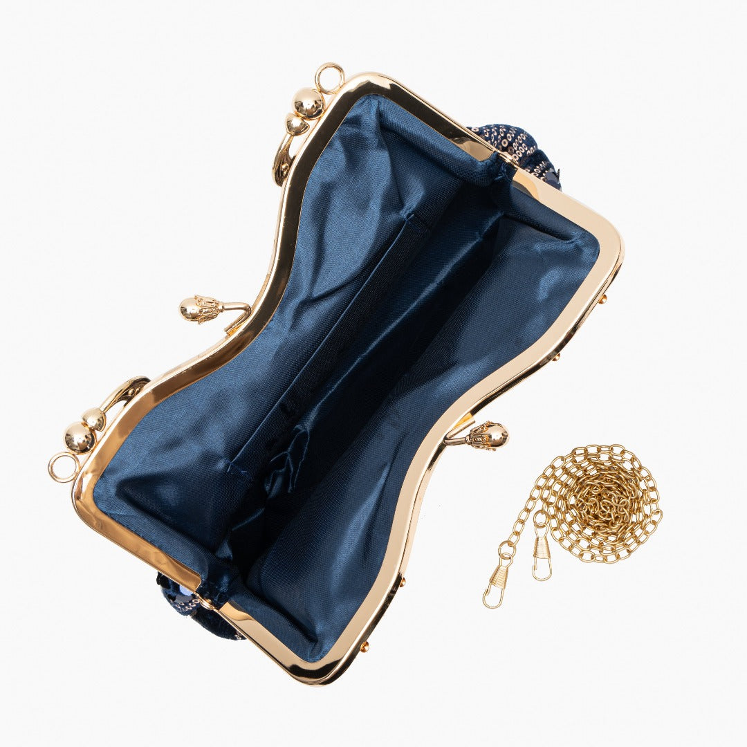 Midnight Sequin Flame Clutch – FIORENE