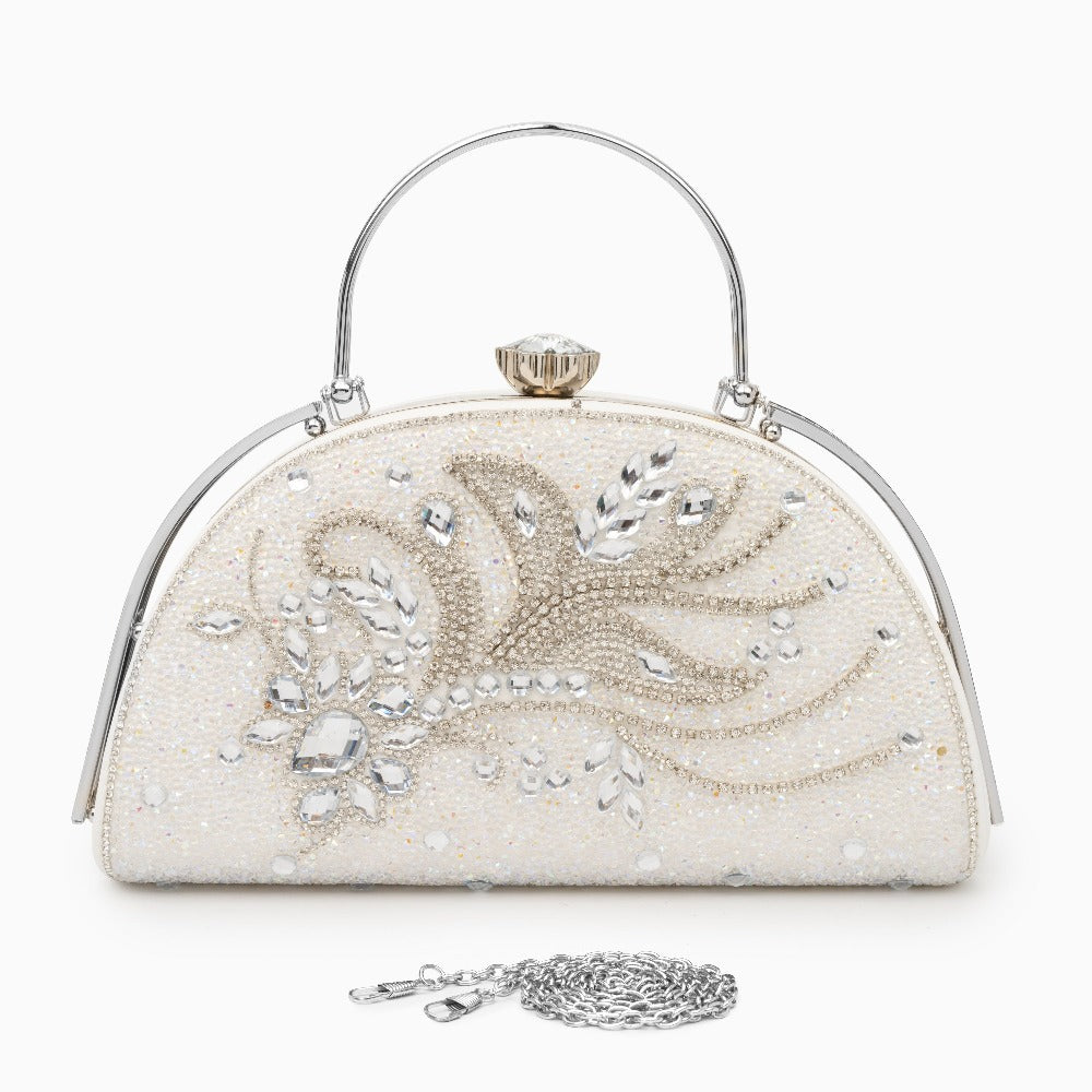 Ivory Crystal Bloom Clutch – FIORENE