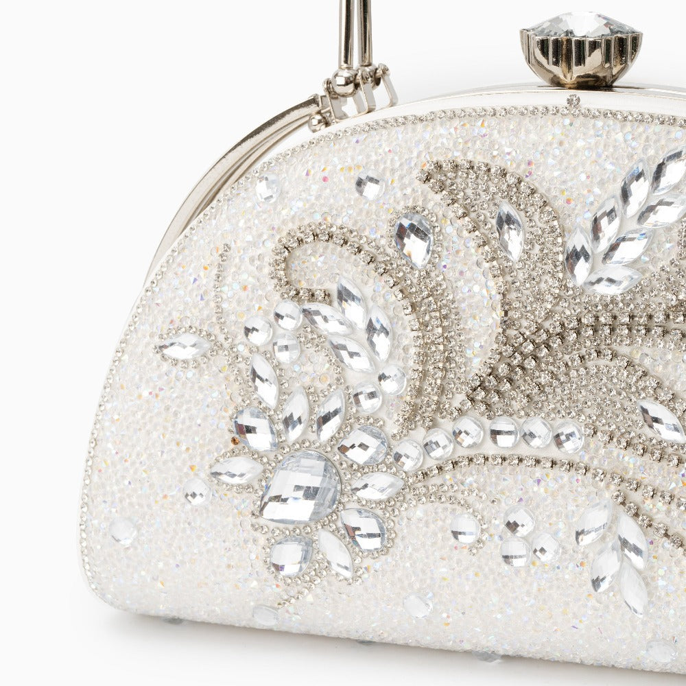 Ivory Crystal Bloom Clutch – FIORENE
