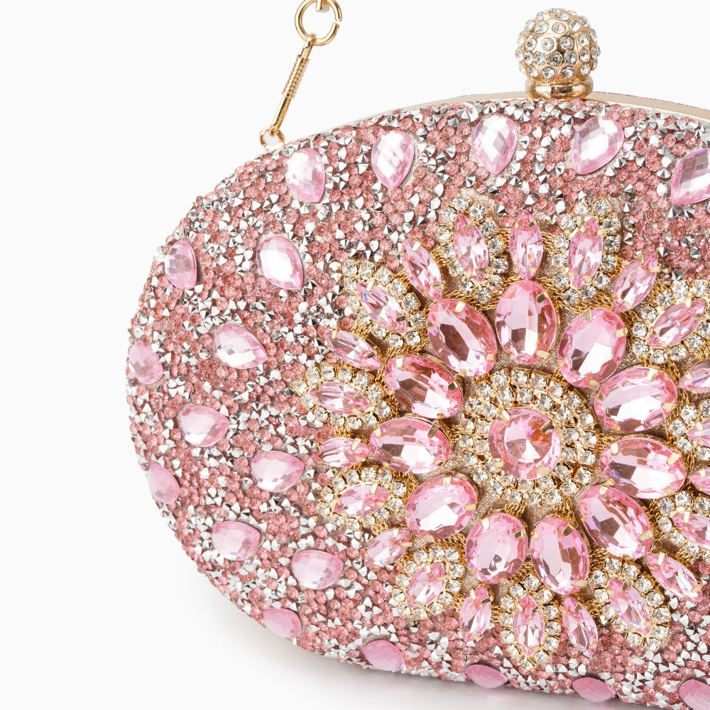Rosé Blossom Crystal Clutch – FIORENE