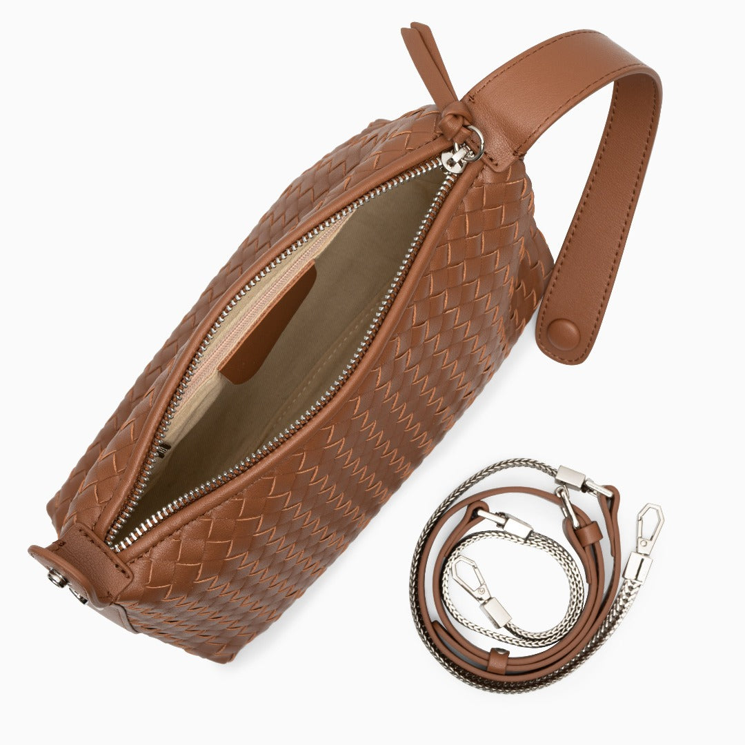Toffee Woven Handbag – FIORENE