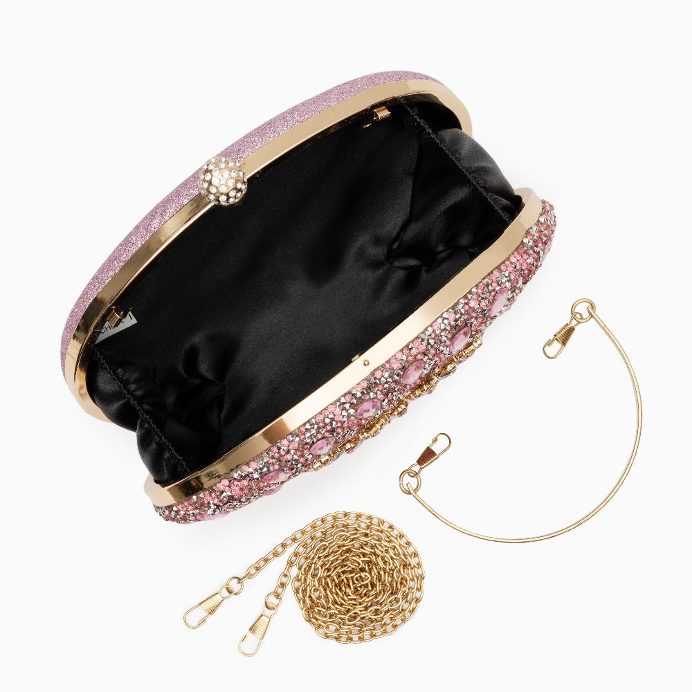 Rosé Blossom Crystal Clutch – FIORENE