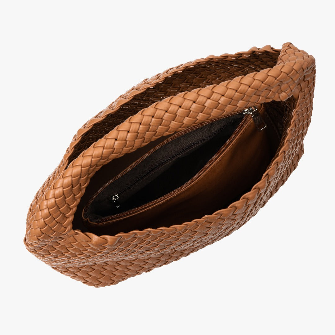 Cognac Curve Shoulder Bag – FIORENE