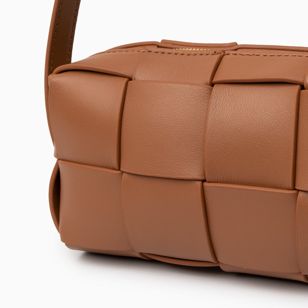 Latte Grid Mini Shoulder Bag – FIORENE