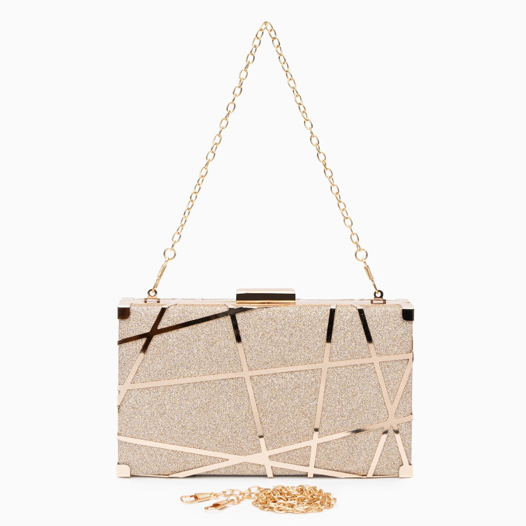 Aurum Geometric Glimmer Clutch – FIORENE