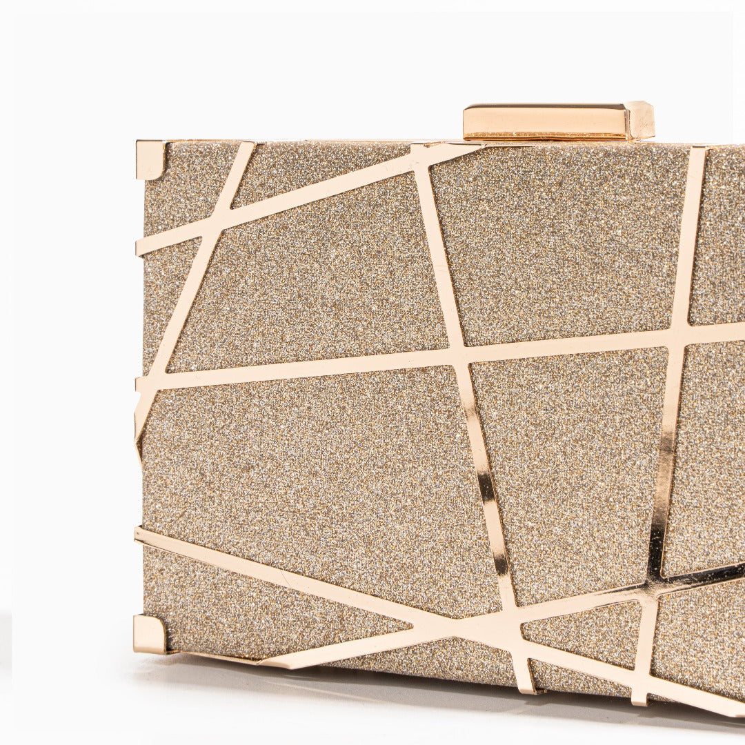 Aurum Geometric Glimmer Clutch – FIORENE