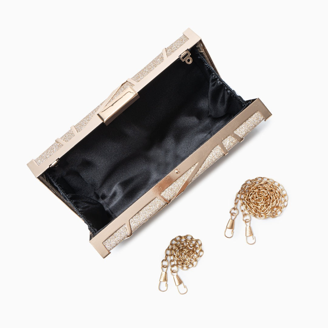 Aurum Geometric Glimmer Clutch – FIORENE