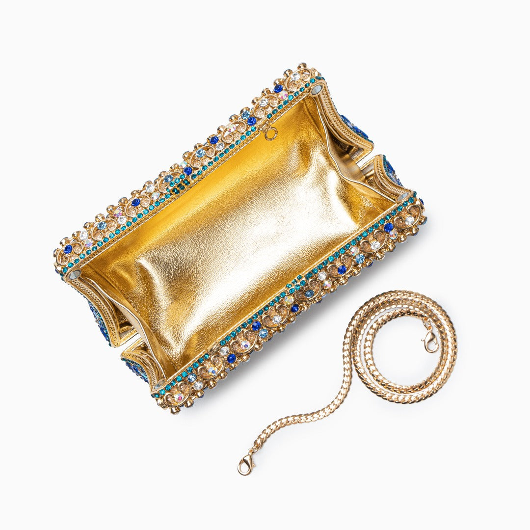 Sapphire Gilded Radiance Clutch – FIORENE