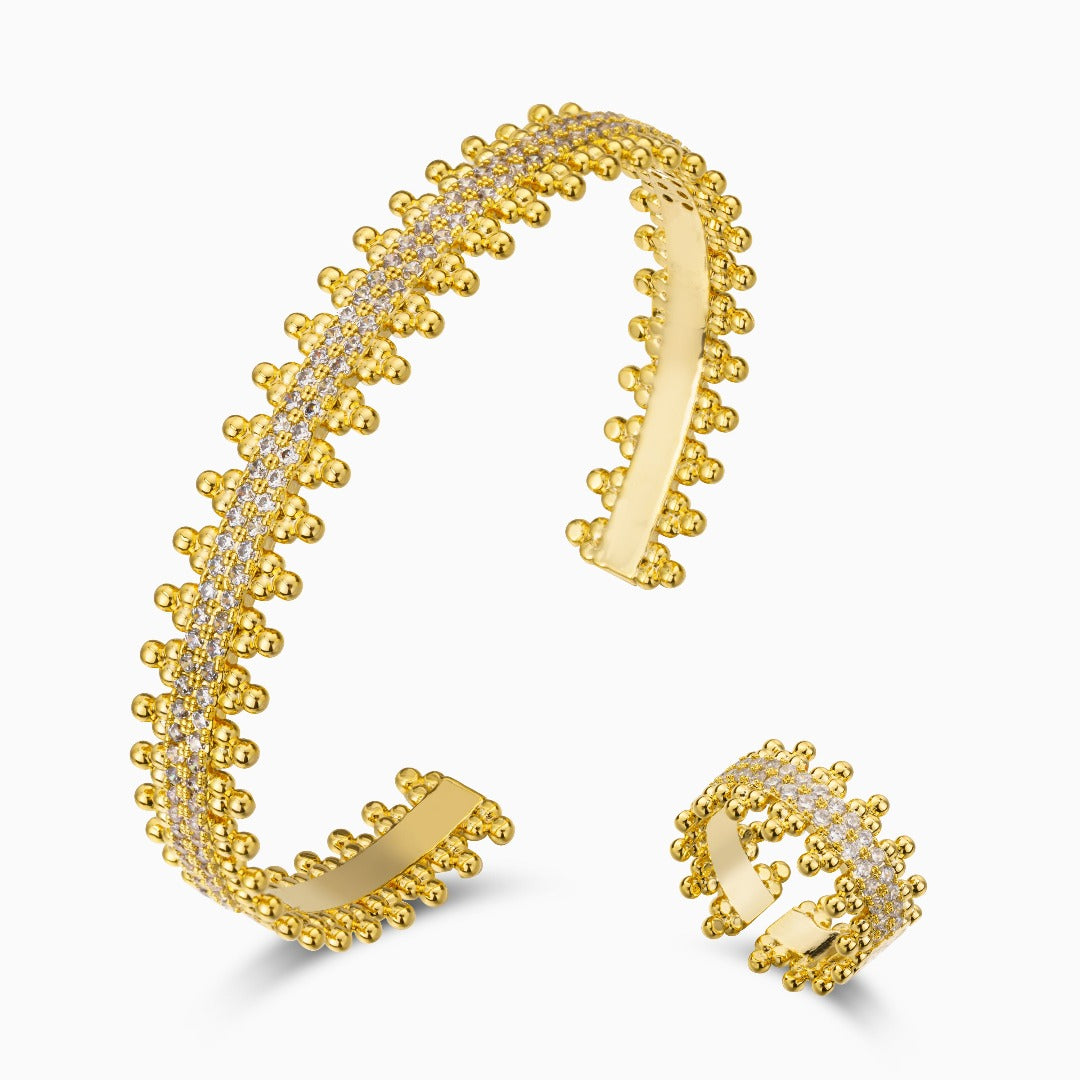 Regina Beaded Cuff & Ring Set – FIORENE