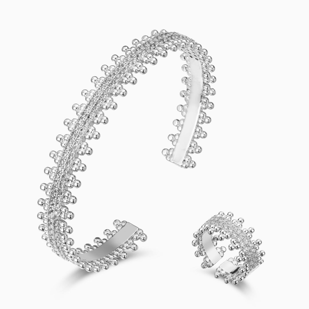 Regina Beaded Cuff & Ring Set – FIORENE